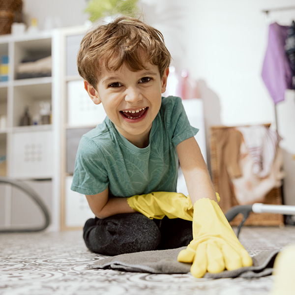 Boy Doing Chores